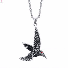 Pendentifs en acier inoxydable de crâne d&#39;oiseau de bijoux de ruban d&#39;aileron fait sur commande